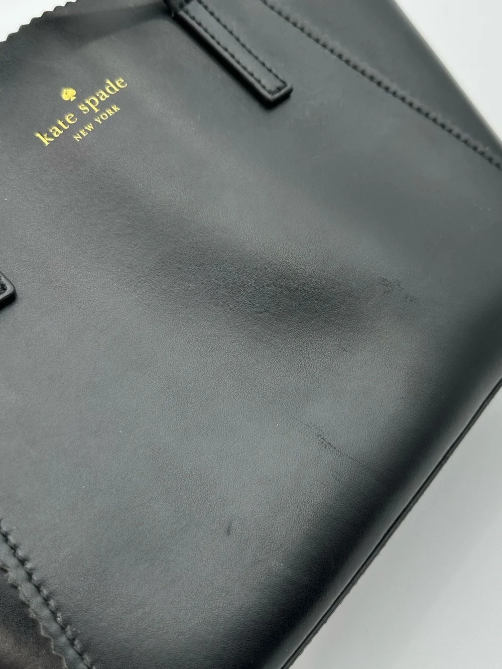kate spade Black Scalloped-Edge Tote Bag Purse